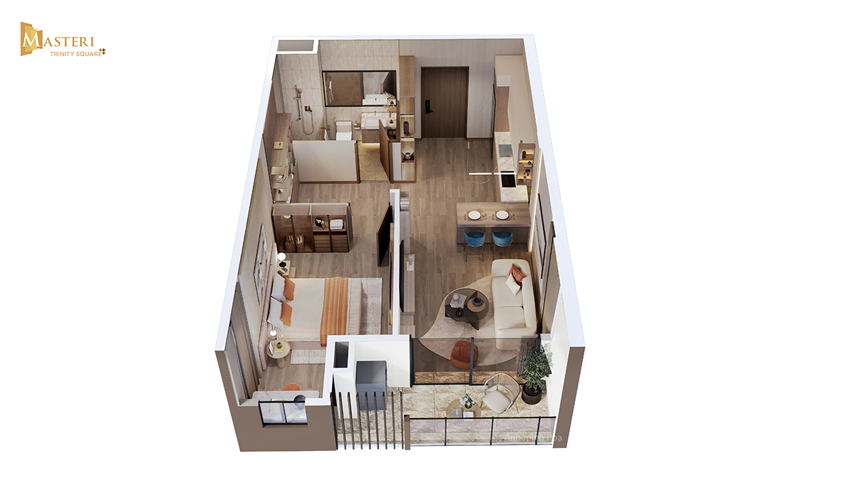Căn hộ 1PN+Diện tích từ 45 – 47m2